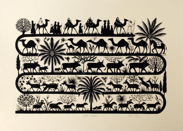 Jacob's Flight from the Portfolio: Old Testament Themes Screenprint | B.A.M. Schwyn,{{product.type}}