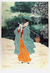 Japanese Water Carrier Lithograph | Gina Lombardi Bratter,{{product.type}}