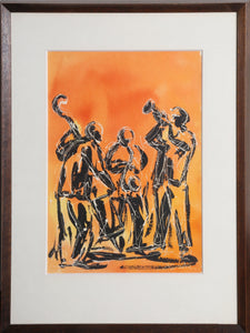 Jazz Band I Watercolor | Charles Burdick,{{product.type}}