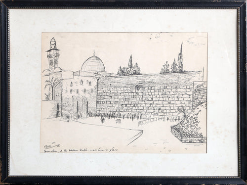 Jerusalem - The West Wall Lithograph | Joseph Ross,{{product.type}}
