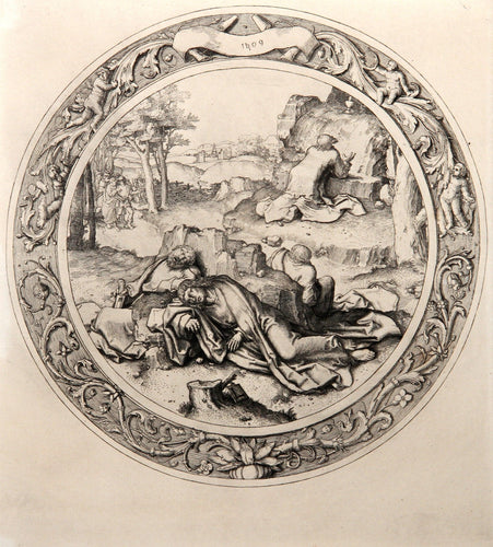Jesus Christ en prieres au Mt. de Oliviers Etching | Lucas van Leyden,{{product.type}}