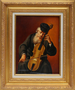Jewish Man Playing Viol (3-F) Oil | Abraham Straski,{{product.type}}