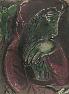 Job Disconsolate from "Drawings for the Bible" Lithograph | Marc Chagall,{{product.type}}