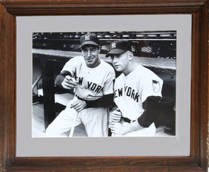 Joe DiMaggio and Mickey Mantle Black and White | Unknown Artist,{{product.type}}
