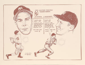 Joe DiMaggio and Mickey Mantle from A Look Back portfolio Lithograph | Bill Gallo,{{product.type}}