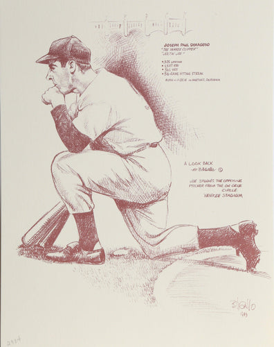 Joe DiMaggio from A Look Back portfolio Lithograph | Bill Gallo,{{product.type}}