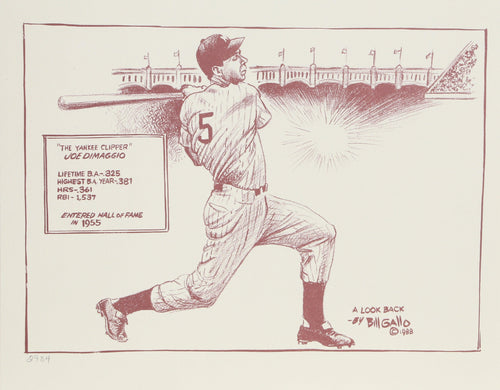 Joe DiMaggio (Hall of Fame) from A Look Back portfolio Lithograph | Bill Gallo,{{product.type}}