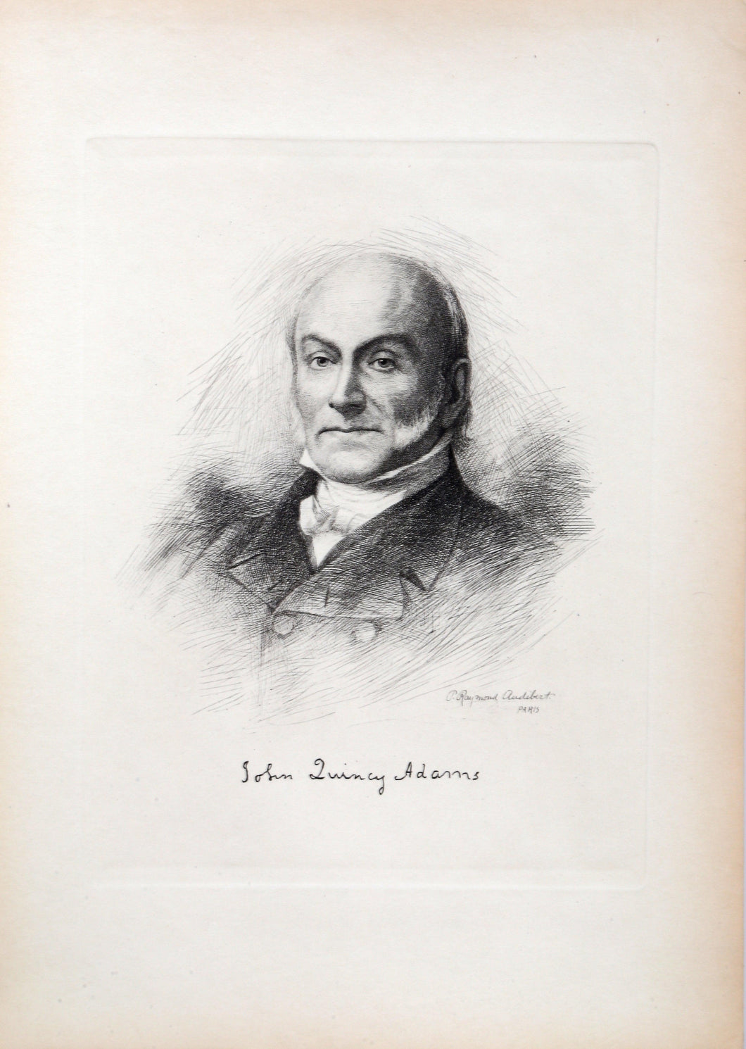 John Quincy Adams from The Presidents of the United States Etching | P. Raymond Audibert,{{product.type}}