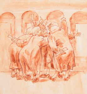 Judges Conferring Watercolor | Marshall Goodman,{{product.type}}