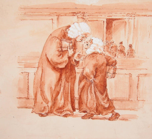 Judges Fighting Watercolor | Marshall Goodman,{{product.type}}