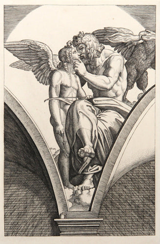 Jupiter embrassant l'Amour Etching | Marcantonio Raimondi,{{product.type}}