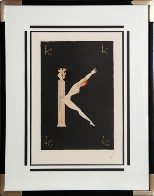 K' from the Alphabet Suite Screenprint | Erté,{{product.type}}