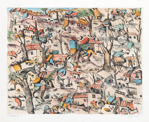 Kibbutz Etching | Jose Gurvich,{{product.type}}