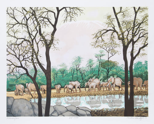 Kilimanjaro Lithograph | Caroline Schultz,{{product.type}}