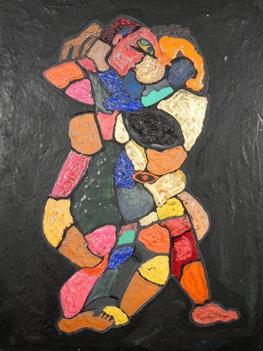 Kissing Couple Mixed Media | Alexander Raymond Katz,{{product.type}}