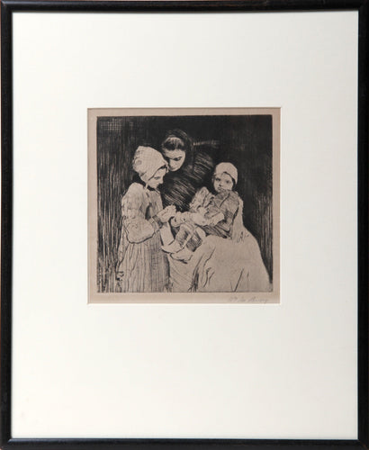 Knitting Lessons Etching | William Hankey,{{product.type}}