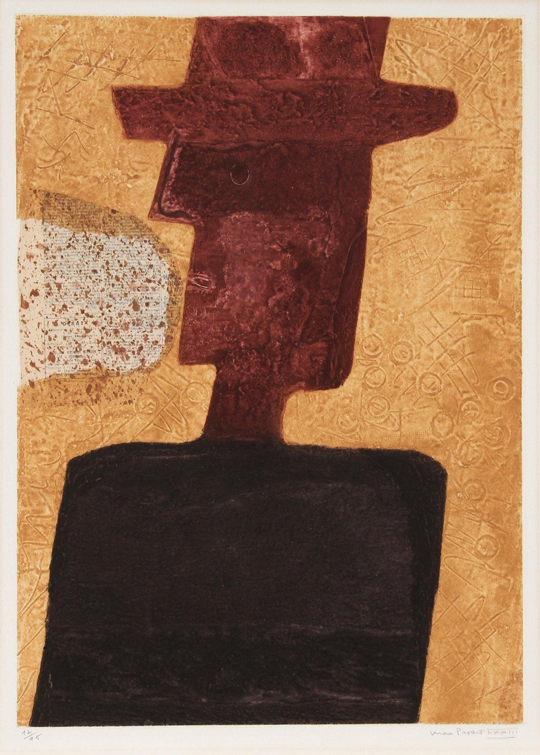 L'Homme au Chapeau Etching | Max Papart,{{product.type}}