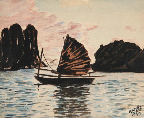 La Baie d'Alon de Indochine Watercolor | R. Noël,{{product.type}}