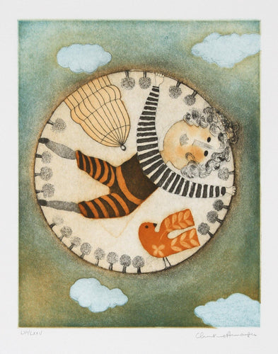 La Cage et l'Oiseau Etching | Christine Amarger,{{product.type}}