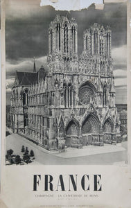 La Cathedral de Reims Poster | Travel Poster,{{product.type}}