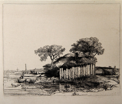 La Chaumiere Entouree de Planchees (B232) Etching | Rembrandt,{{product.type}}