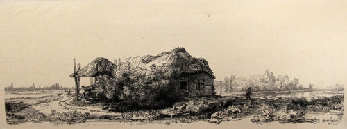 La Chaumiere et la Grange a Foin (B225) Etching | Rembrandt,{{product.type}}