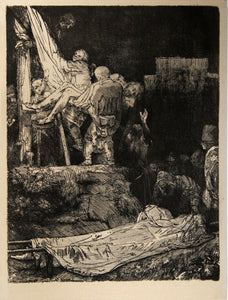 La Descente de Croix Aux Flambeaux (B280) Etching | Rembrandt,{{product.type}}