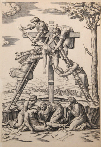 La descente de croix Etching | Marcantonio Raimondi,{{product.type}}