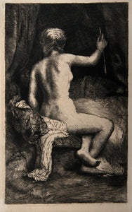 La Femme a la Fleche (B202) Etching | Rembrandt,{{product.type}}