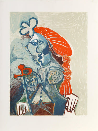 La Femme Avec le Béret Rouge Lithograph | Pablo Picasso,{{product.type}}