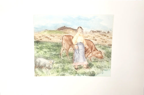 La Femme, la Vache et le Mouton Etching | Pierre-Auguste Renoir,{{product.type}}