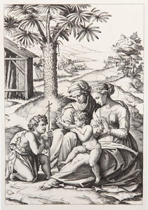 La Vierge au palmier Etching | Marcantonio Raimondi,{{product.type}}