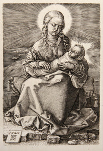 La Vierge avec l'Enfant Jesus Emmaillotte Etching | Albrecht Dürer,{{product.type}}