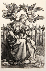 La Vierge Couronnee par Deux Anges Etching | Albrecht Dürer,{{product.type}}