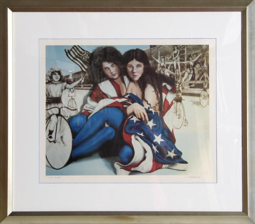 Ladies in Flag Lithograph | Robert Anderson,{{product.type}}