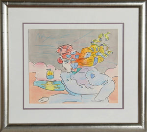 Lady and Sailboat V. II No. 1 Watercolor | Peter Max,{{product.type}}