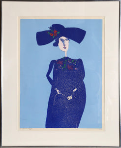 Lady in Blue Screenprint | Benjamin Levy,{{product.type}}