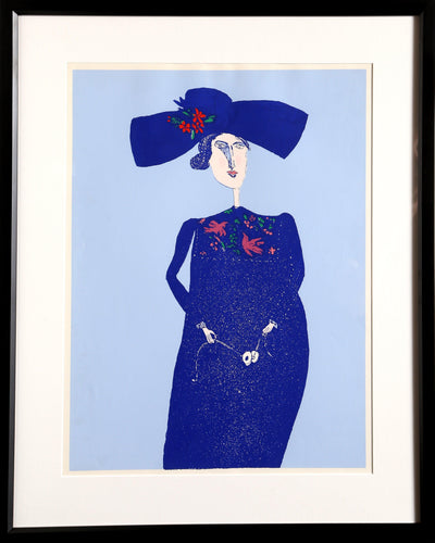 Lady in Blue Screenprint | Benjamin Levy,{{product.type}}