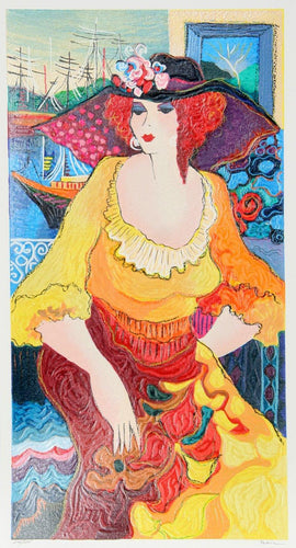 Lady in Yellow Dress Screenprint | Patricia Govezensky,{{product.type}}