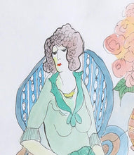 Lady Seated Watercolor | Itzchak Tarkay,{{product.type}}