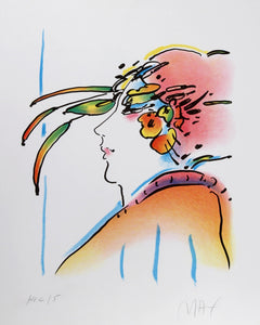 Lady with Feathers Lithograph | Peter Max,{{product.type}}