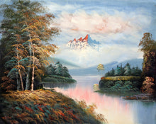Lakeside Mountain Landscape with Cabin (9) Oil | Shumu Fu,{{product.type}}
