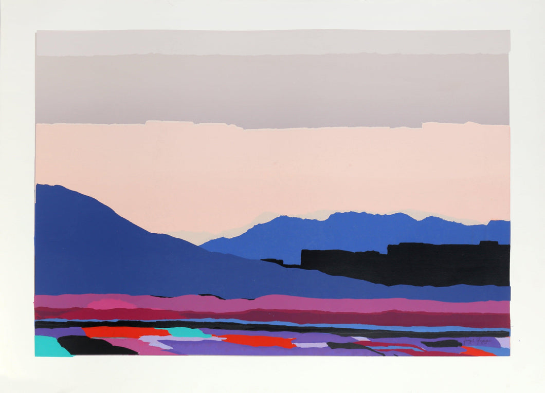 Landscape in Blue and Purple Screenprint | Joseph Grippi,{{product.type}}