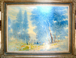 Landscape with Blue Trees Oil | Stefanos Sideris,{{product.type}}