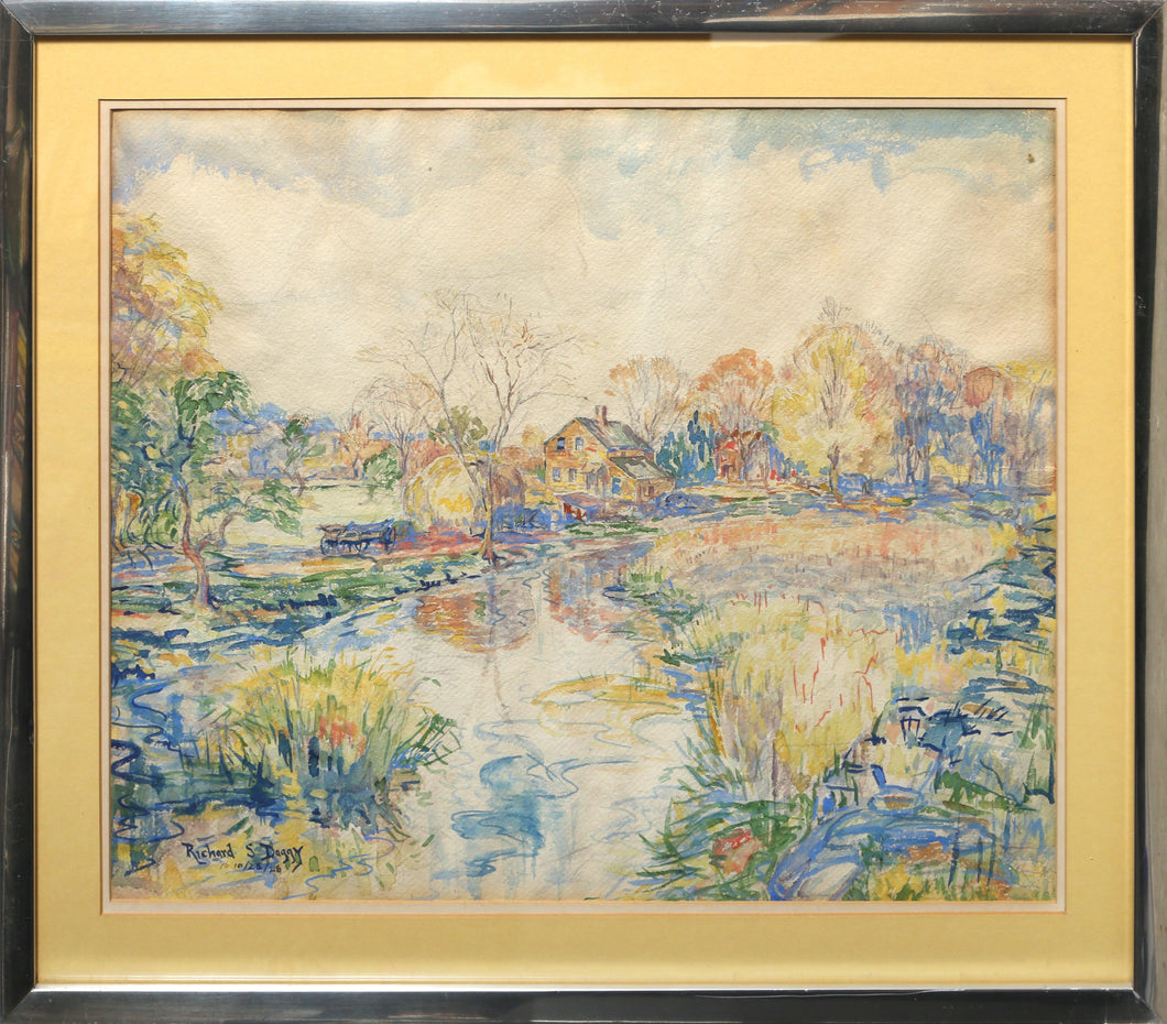 Landscape with House Watercolor | Richard Smith Daggy,{{product.type}}
