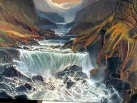 Landscape with Waterfall Oil | Unknown Artist,{{product.type}}