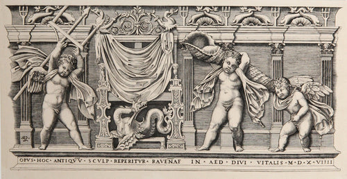 Le Bas Relief aux Trois Amours Etching | Marco Dente,{{product.type}}