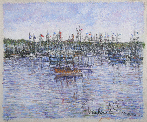 Le Bateau Rouge Pastel | Paul-Emile Pissarro,{{product.type}}