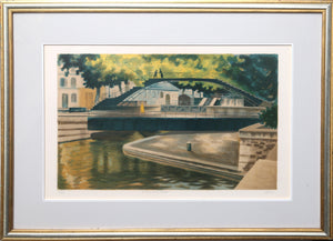 Le Canal Saint-Martin Lithograph | Laurent Marcel Salinas,{{product.type}}