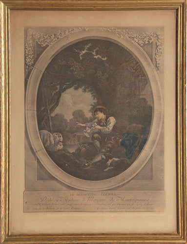 Le Depart du Courrier Etching | Jacques-Firmin Beauvarlet,{{product.type}}